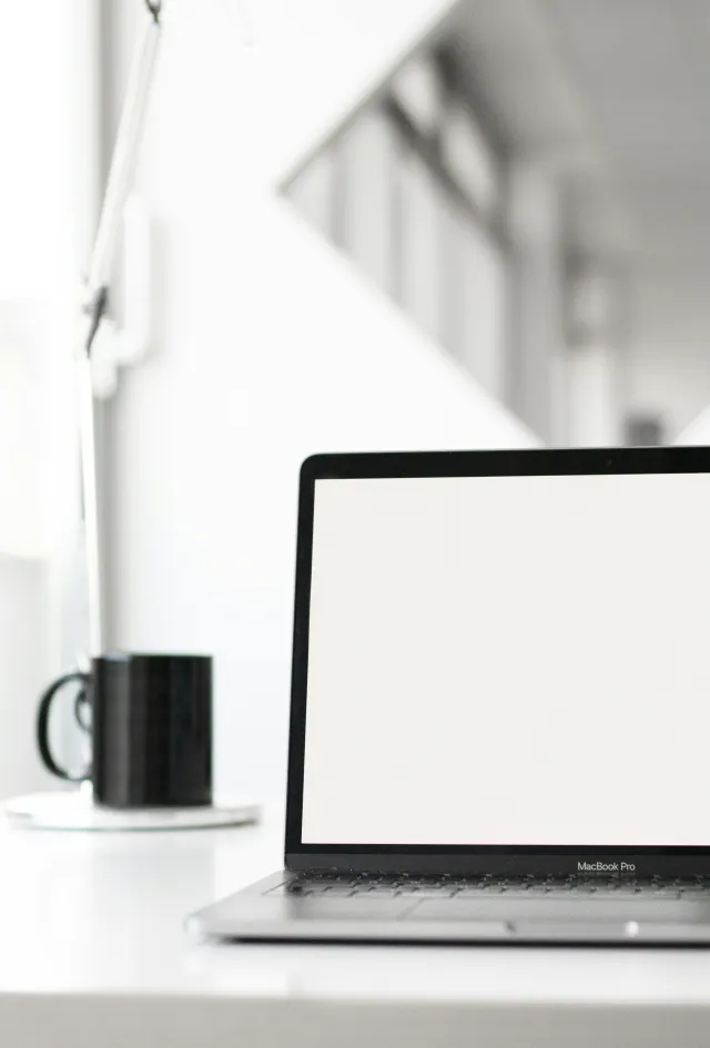 Minimalist MacBook desk setup
